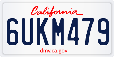 CA license plate 6UKM479