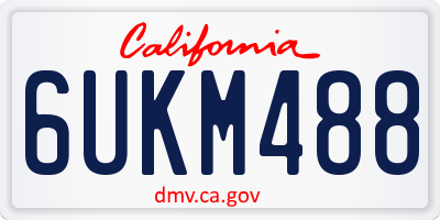 CA license plate 6UKM488