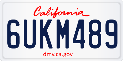 CA license plate 6UKM489
