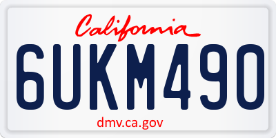 CA license plate 6UKM490
