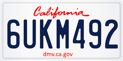 CA license plate 6UKM492