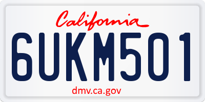 CA license plate 6UKM501