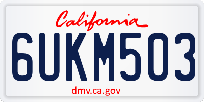 CA license plate 6UKM503