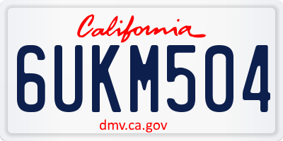 CA license plate 6UKM504