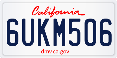 CA license plate 6UKM506