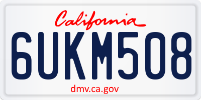 CA license plate 6UKM508