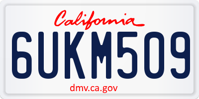 CA license plate 6UKM509