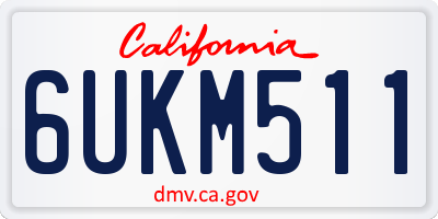 CA license plate 6UKM511