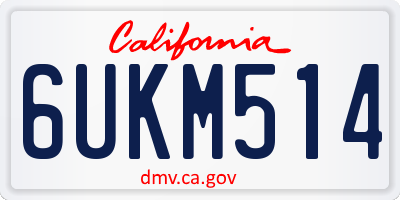 CA license plate 6UKM514