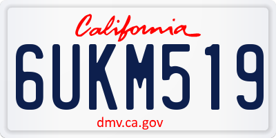 CA license plate 6UKM519