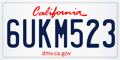 CA license plate 6UKM523