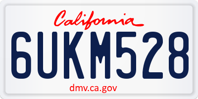 CA license plate 6UKM528