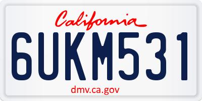 CA license plate 6UKM531
