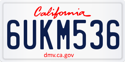 CA license plate 6UKM536