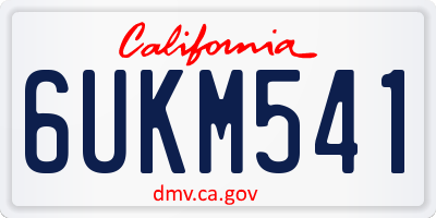 CA license plate 6UKM541