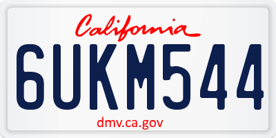 CA license plate 6UKM544