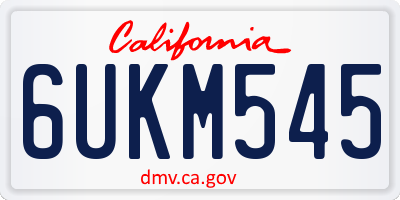 CA license plate 6UKM545