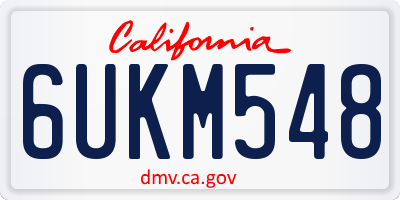 CA license plate 6UKM548