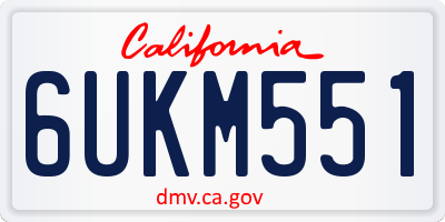 CA license plate 6UKM551
