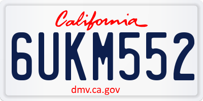 CA license plate 6UKM552