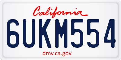 CA license plate 6UKM554