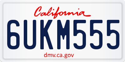 CA license plate 6UKM555