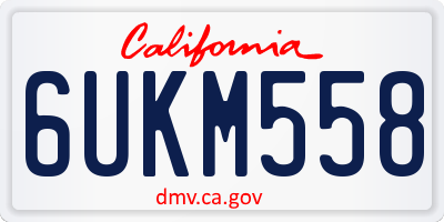 CA license plate 6UKM558