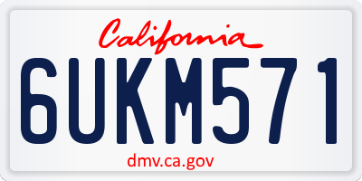 CA license plate 6UKM571