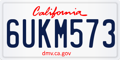 CA license plate 6UKM573