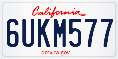 CA license plate 6UKM577