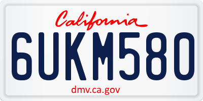 CA license plate 6UKM580