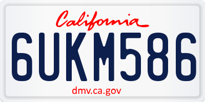 CA license plate 6UKM586