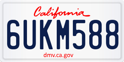 CA license plate 6UKM588