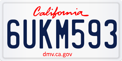 CA license plate 6UKM593