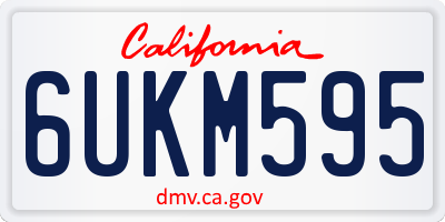 CA license plate 6UKM595