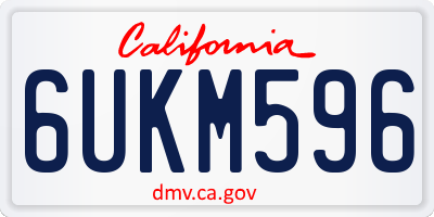 CA license plate 6UKM596