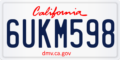 CA license plate 6UKM598