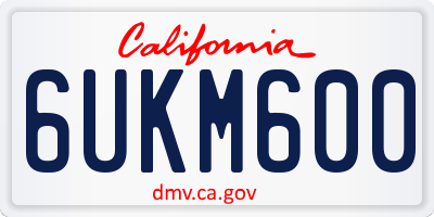 CA license plate 6UKM600
