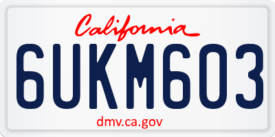 CA license plate 6UKM603