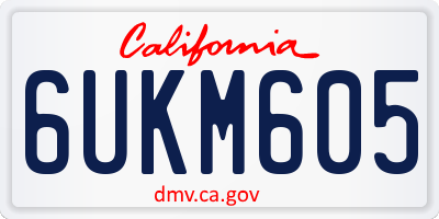 CA license plate 6UKM605