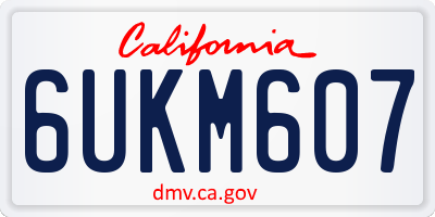 CA license plate 6UKM607