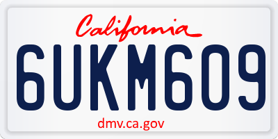 CA license plate 6UKM609