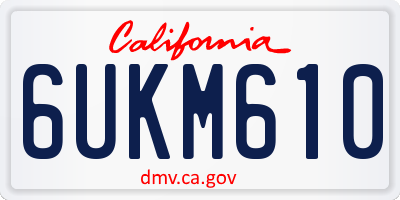 CA license plate 6UKM610