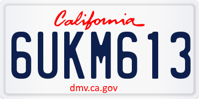 CA license plate 6UKM613