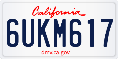 CA license plate 6UKM617