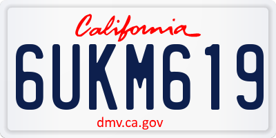 CA license plate 6UKM619