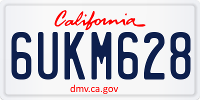 CA license plate 6UKM628