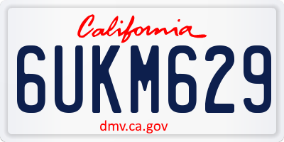 CA license plate 6UKM629
