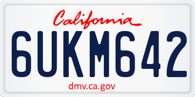 CA license plate 6UKM642