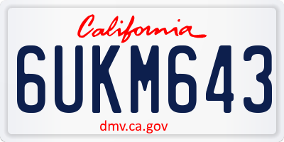 CA license plate 6UKM643
